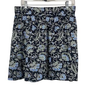 LOFT Linen Blend Floral Printed Skirt M